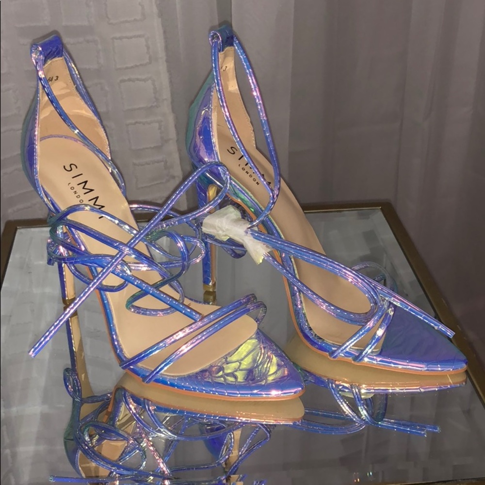 Simmi Rainbow snake skin heels